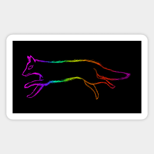 Rainbow Running Fox Logo Magnet